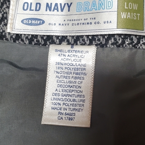 Vintage Old Navy Low Waist Grey Wool Metallic Tweed Satin Tie-Waist Midi Skirt 8 - Picture 12 of 12